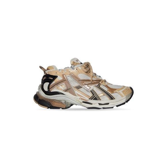 Balenciaga Runner Trainers in beige and black mesh and nylon - Picture 1 of 8